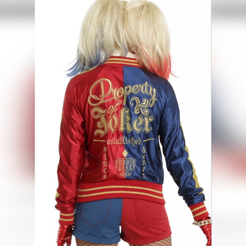 DC Comics Red and Blue Harley Quinn Jacket